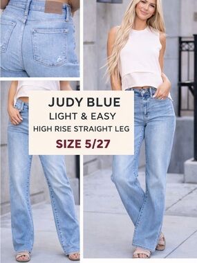 JUDY BLUE LIGHT & EASY HIGH RISE STRAIGHT LEG - 5/27